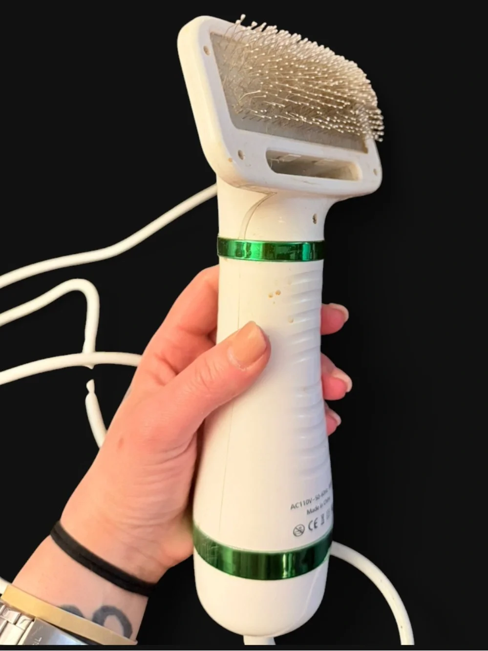 White & Green Electric Pet Grooming Hair dryer